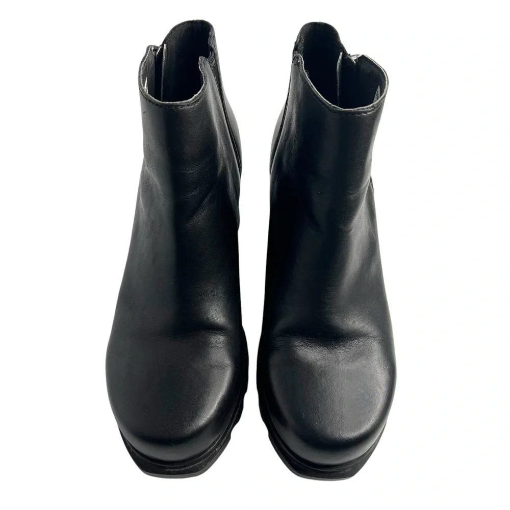 Sorel Joan of Arctic Wedge III Zip Leather Waterproof Boots Black Size 8.5 - Picture 10 of 16